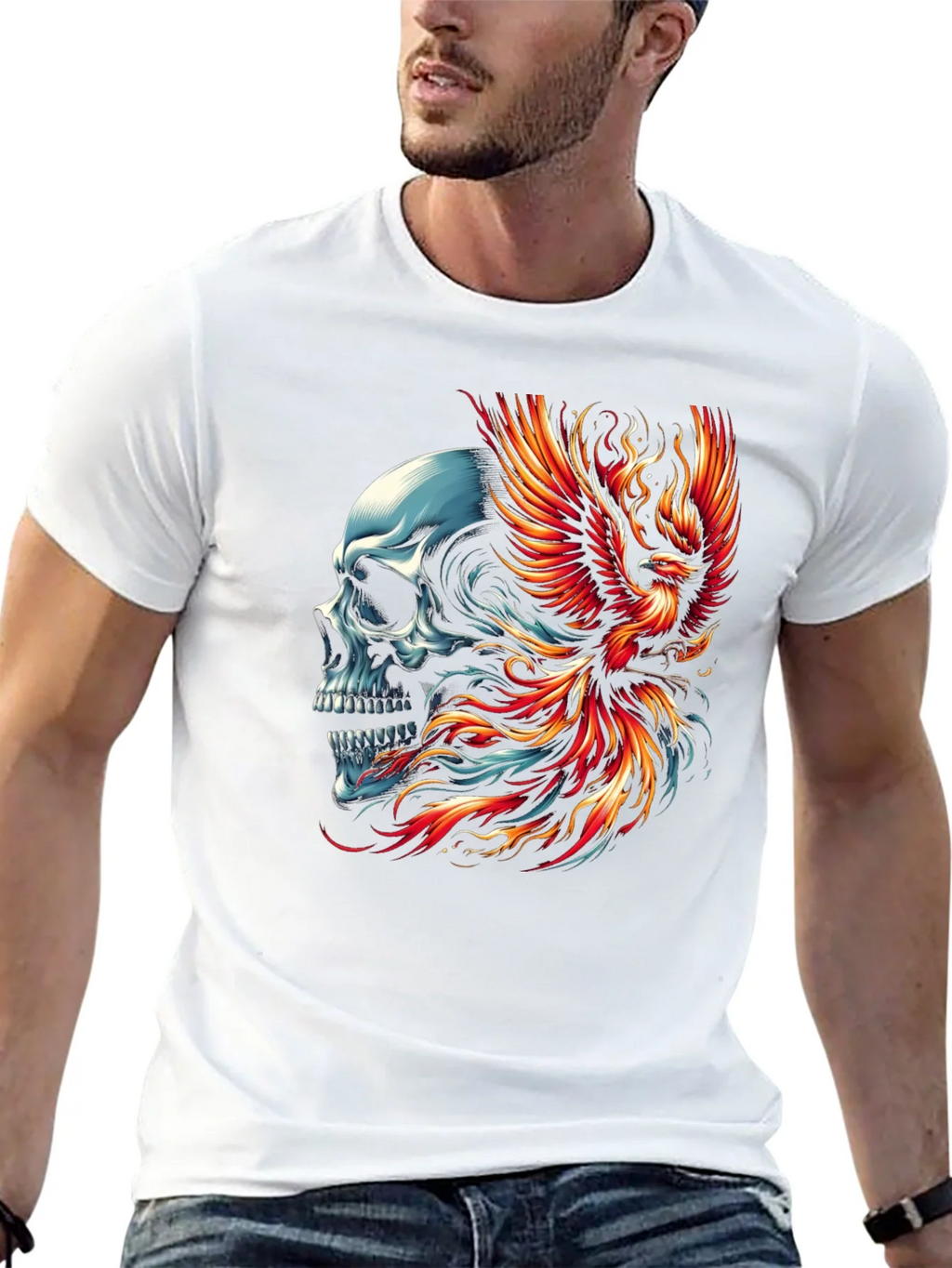Skull Phoenix Graphic T-Shirt - Black product image 12