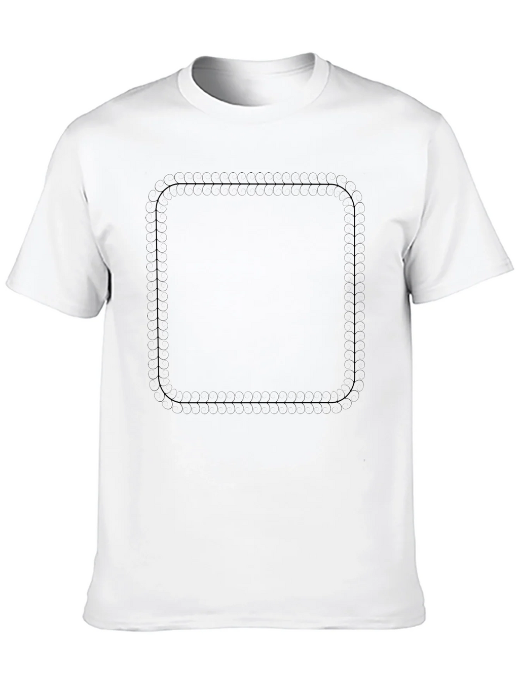 Mens Black Rounded Square Graphic Tee product image 9