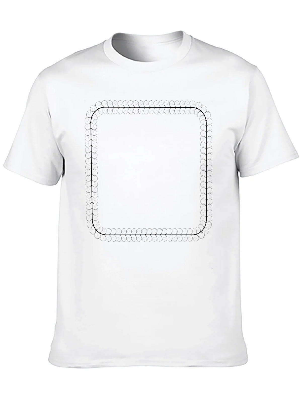 Mens Black Rounded Square Graphic Tee product image 9