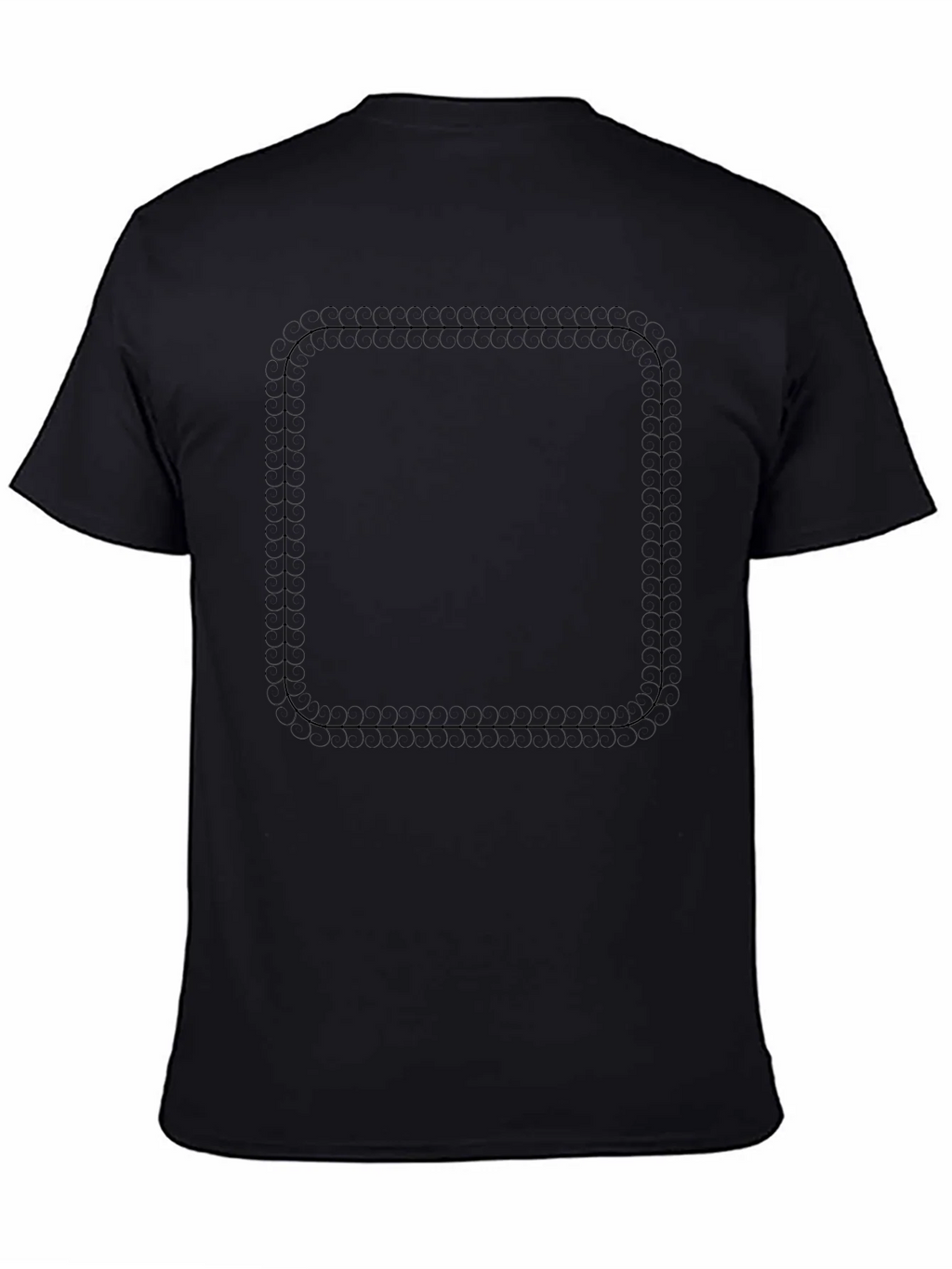 Mens Black Rounded Square Graphic Tee product image 4