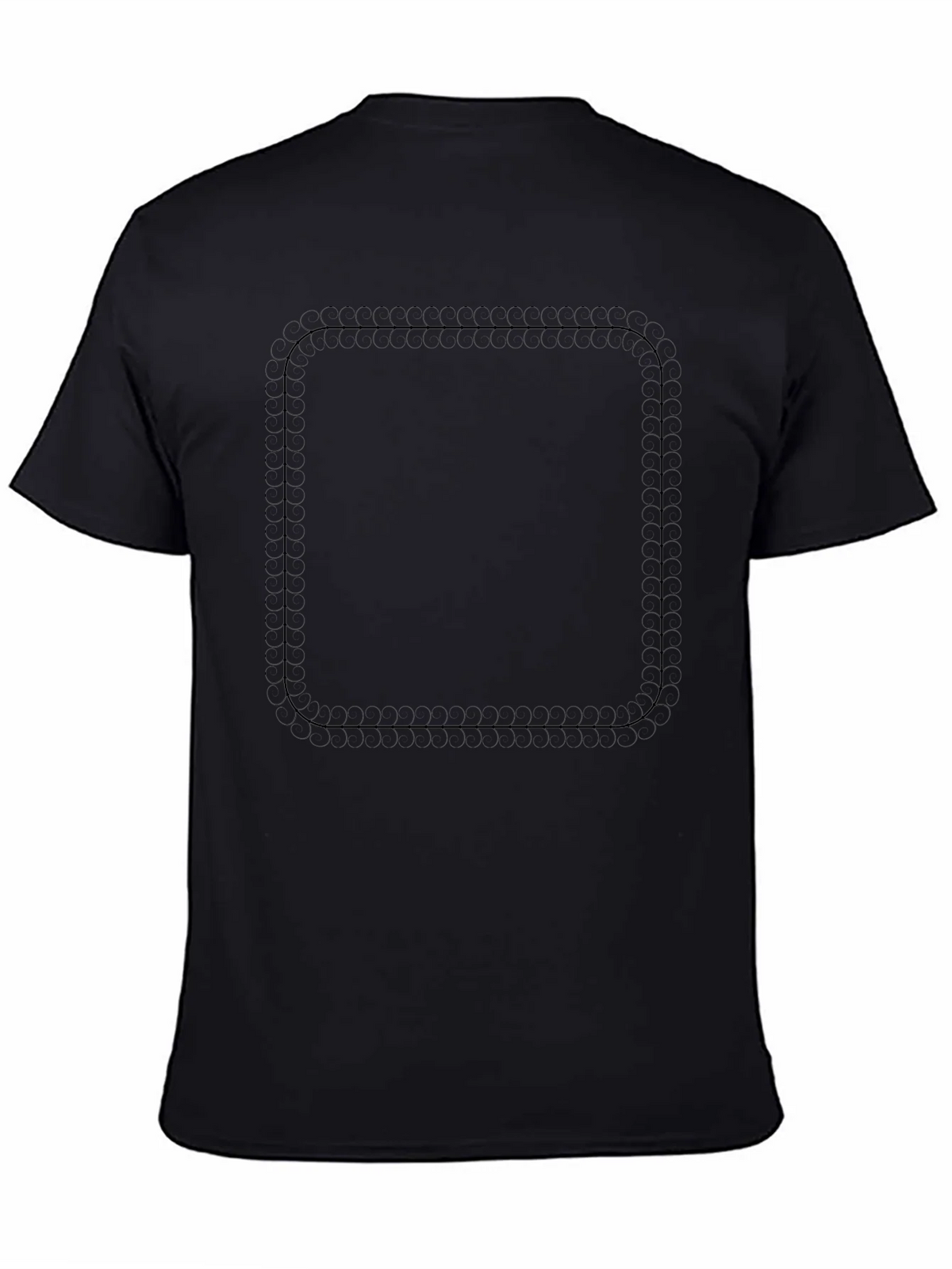 Mens Black Rounded Square Graphic Tee product image 4
