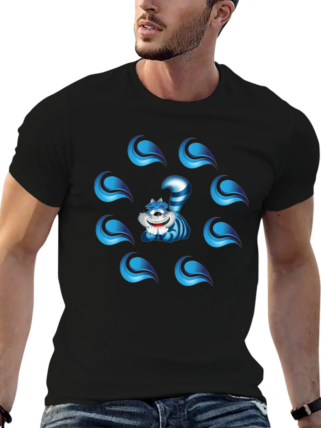 Cheshire Cat Graphic T-Shirt - Mens Black Tee product image 6