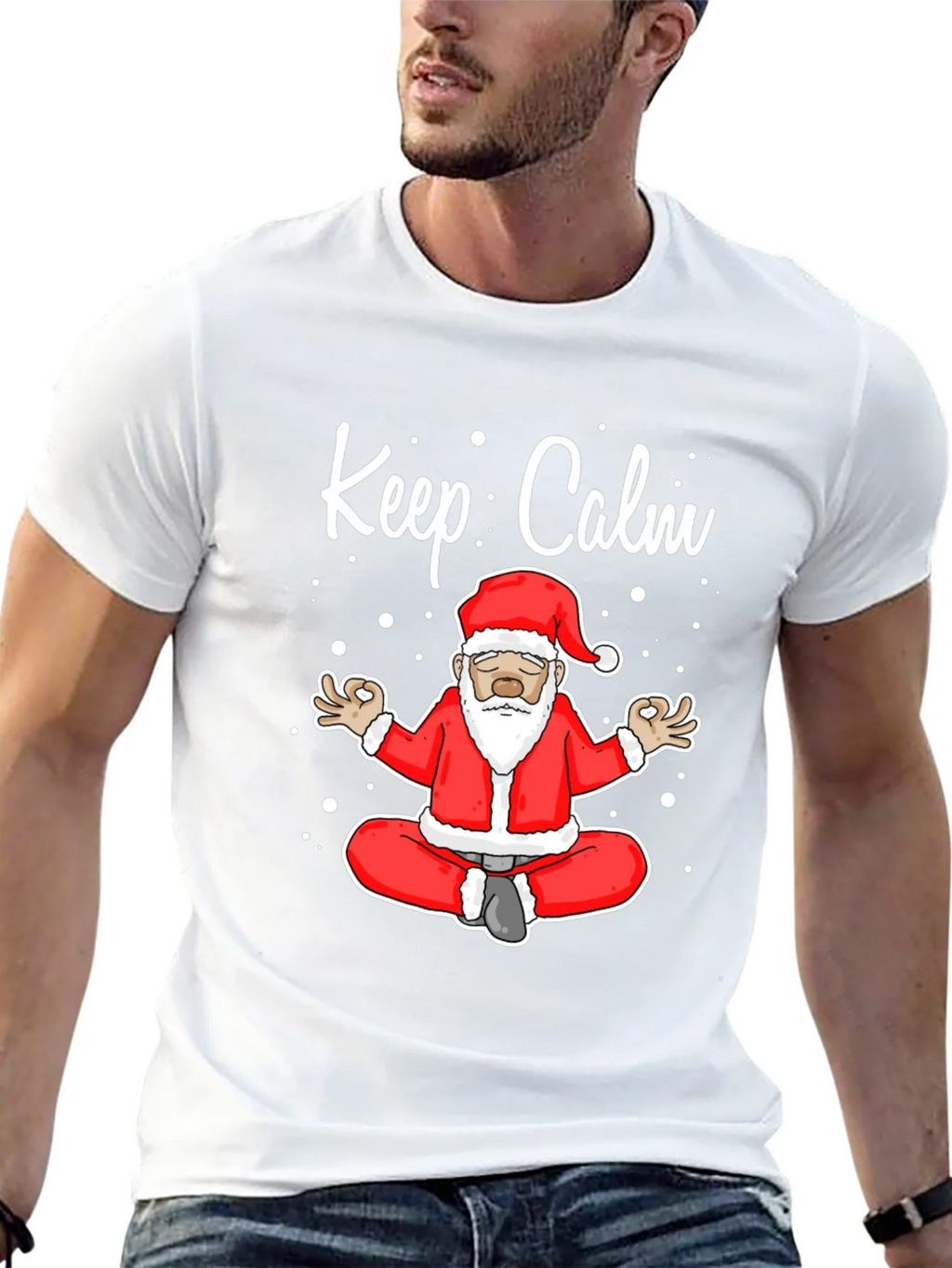 Keep Calm Santa Meditation T-Shirt product image 12