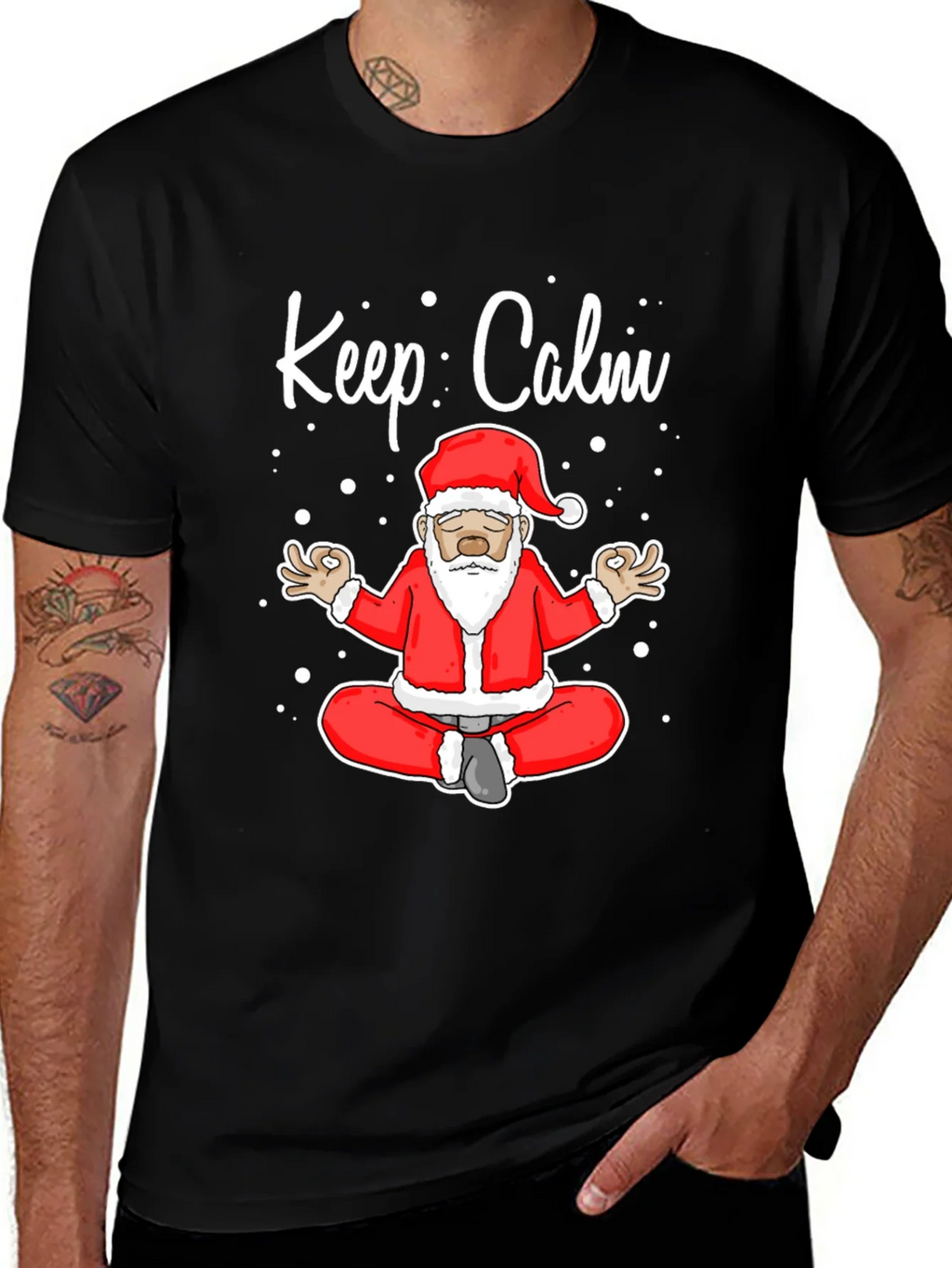 Keep Calm Santa Meditation T-Shirt product image 1