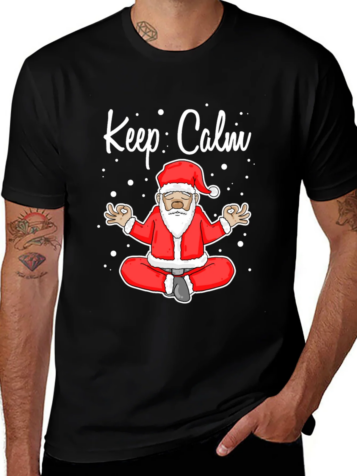 Keep Calm Santa Meditation T-Shirt product image 1