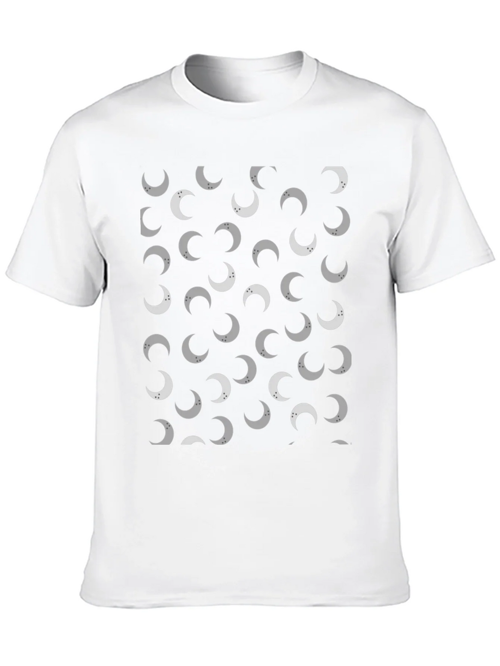 Lunar Crescent Moon Pattern Black T-Shirt product image 6