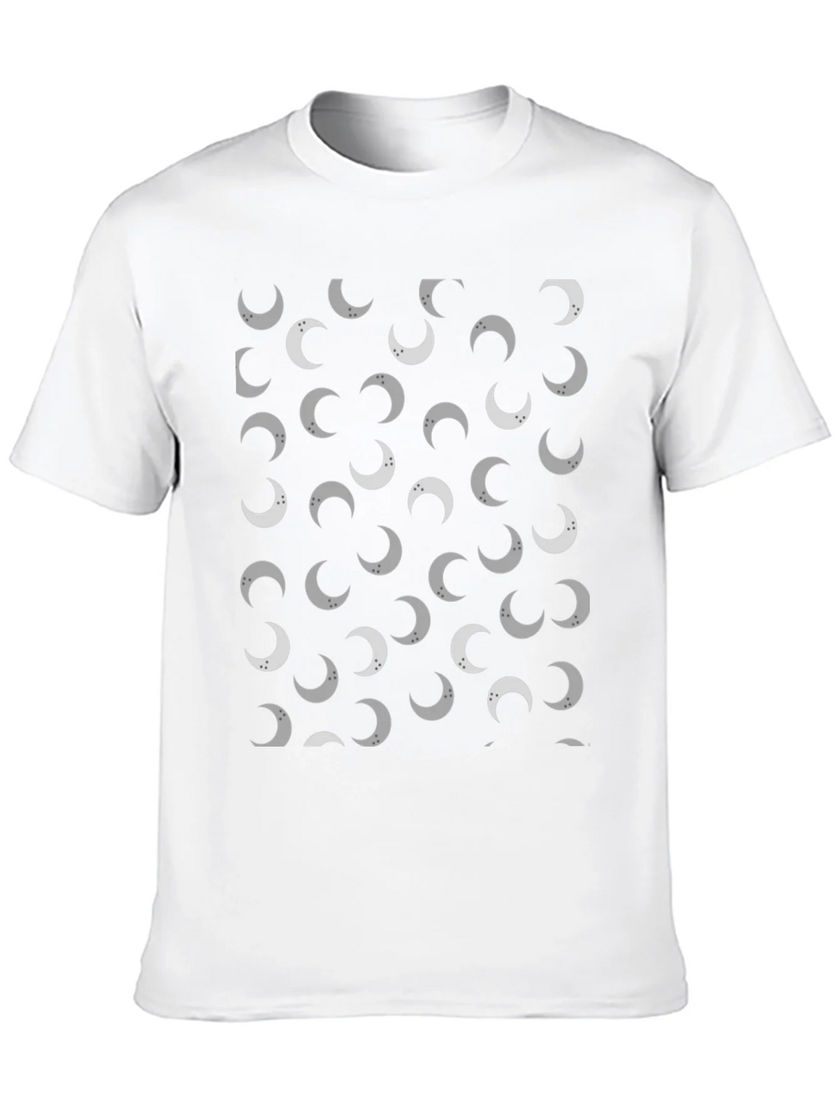 Lunar Crescent Moon Pattern Black T-Shirt product image 6