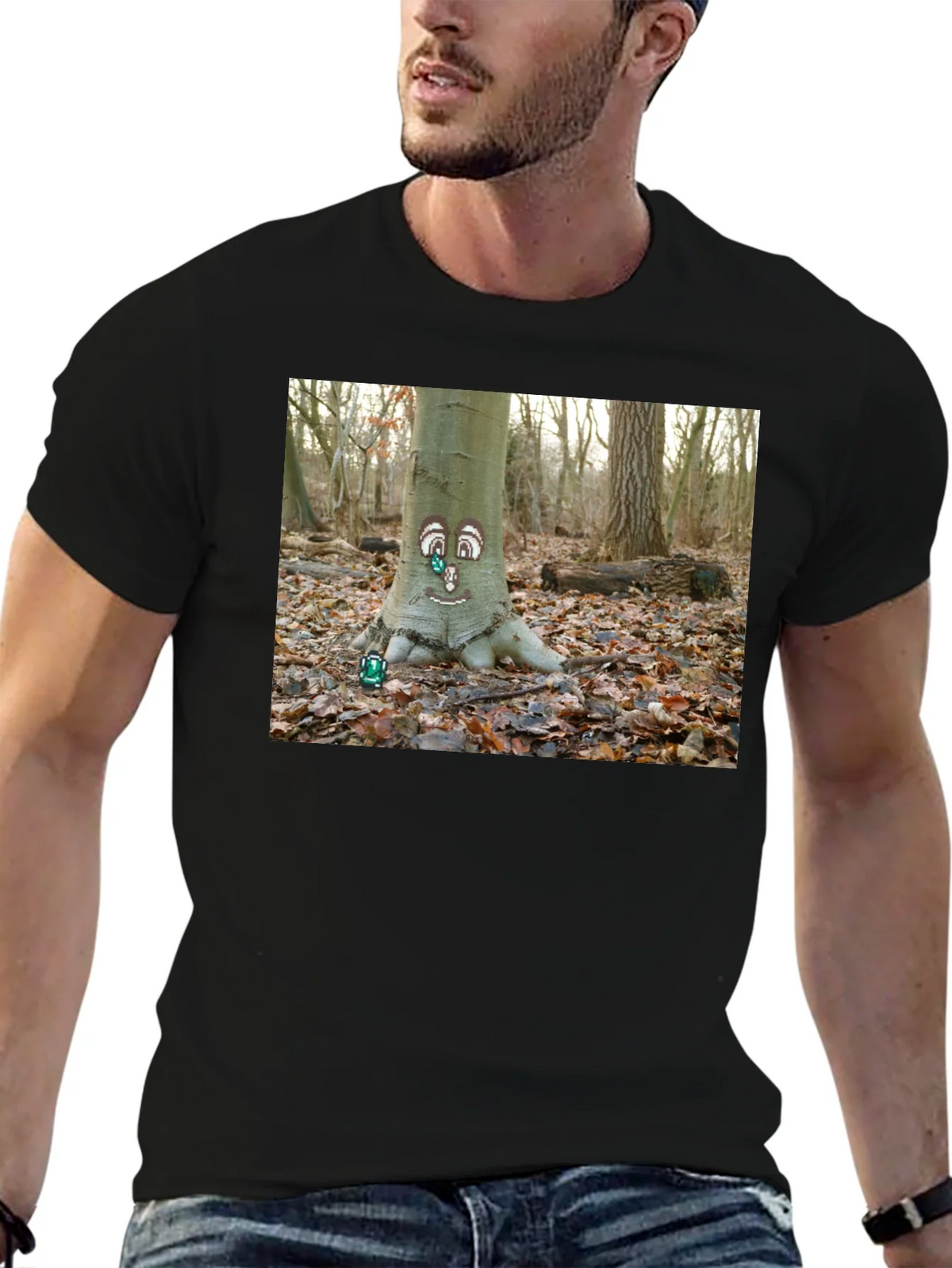 Whimsical Tree Face Graphic Tee - Nature Lovers T-Shirt product image 6