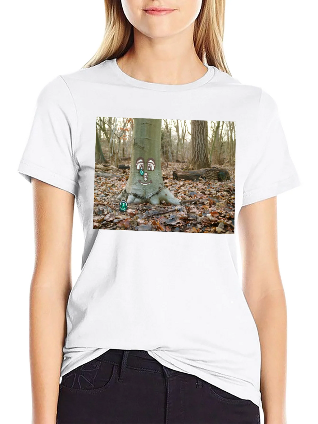Whimsical Tree Face Graphic Tee - Nature Lovers T-Shirt product image 8