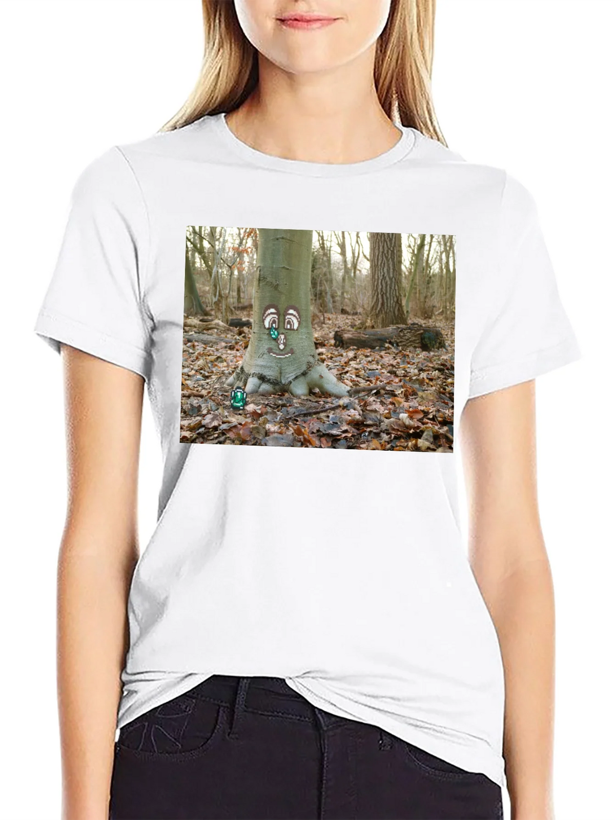 Whimsical Tree Face Graphic Tee - Nature Lovers T-Shirt product image 8