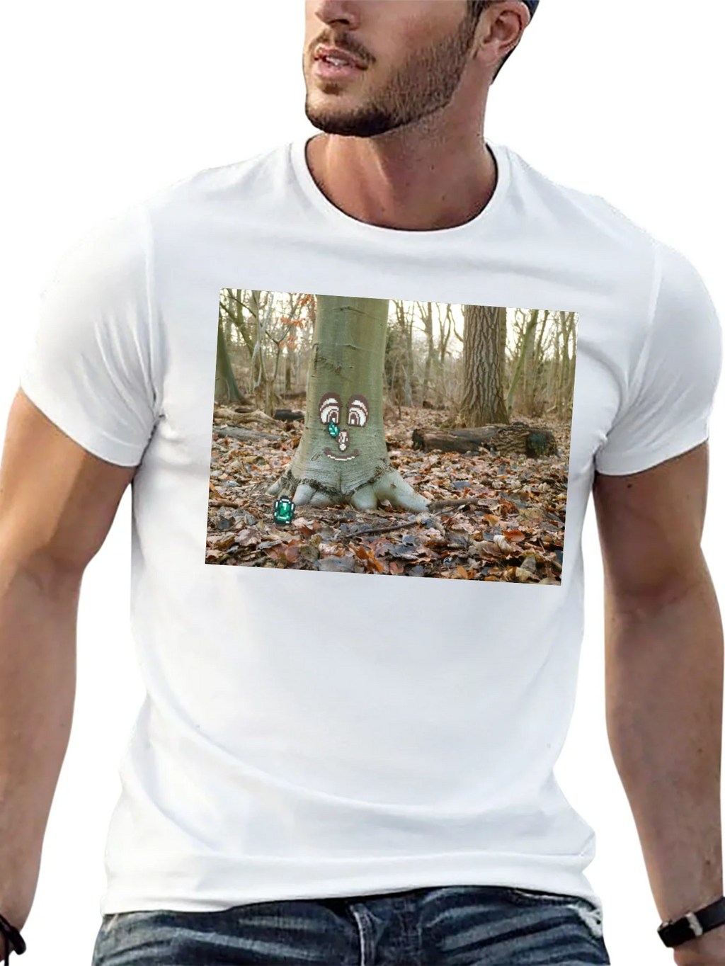 Whimsical Tree Face Graphic Tee - Nature Lovers T-Shirt product image 12