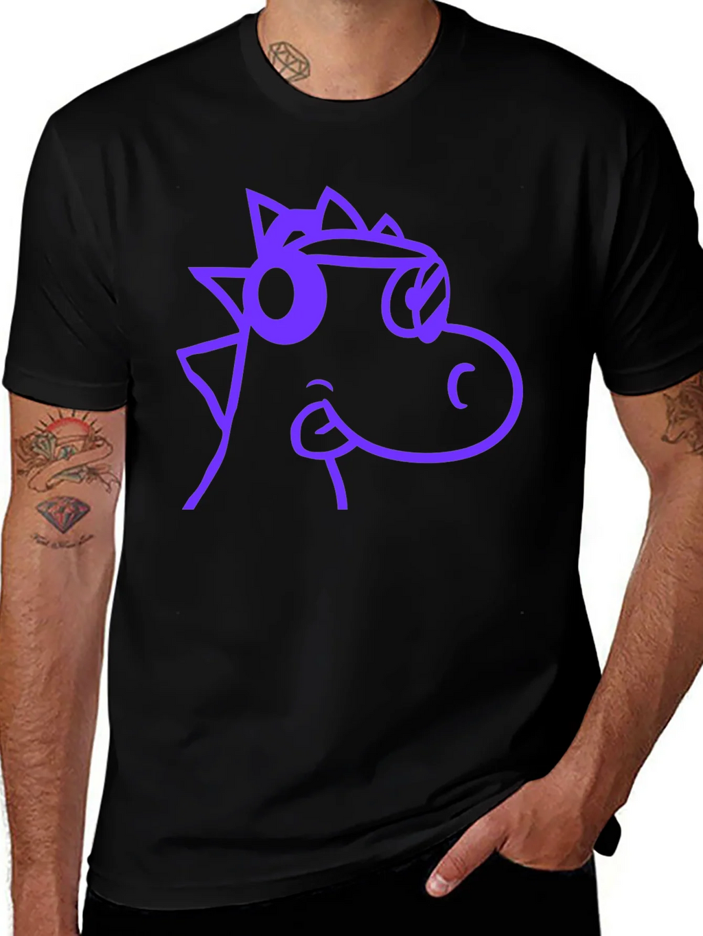 Cool Dino Graphic Tee - Casual Black T-Shirt product image 1