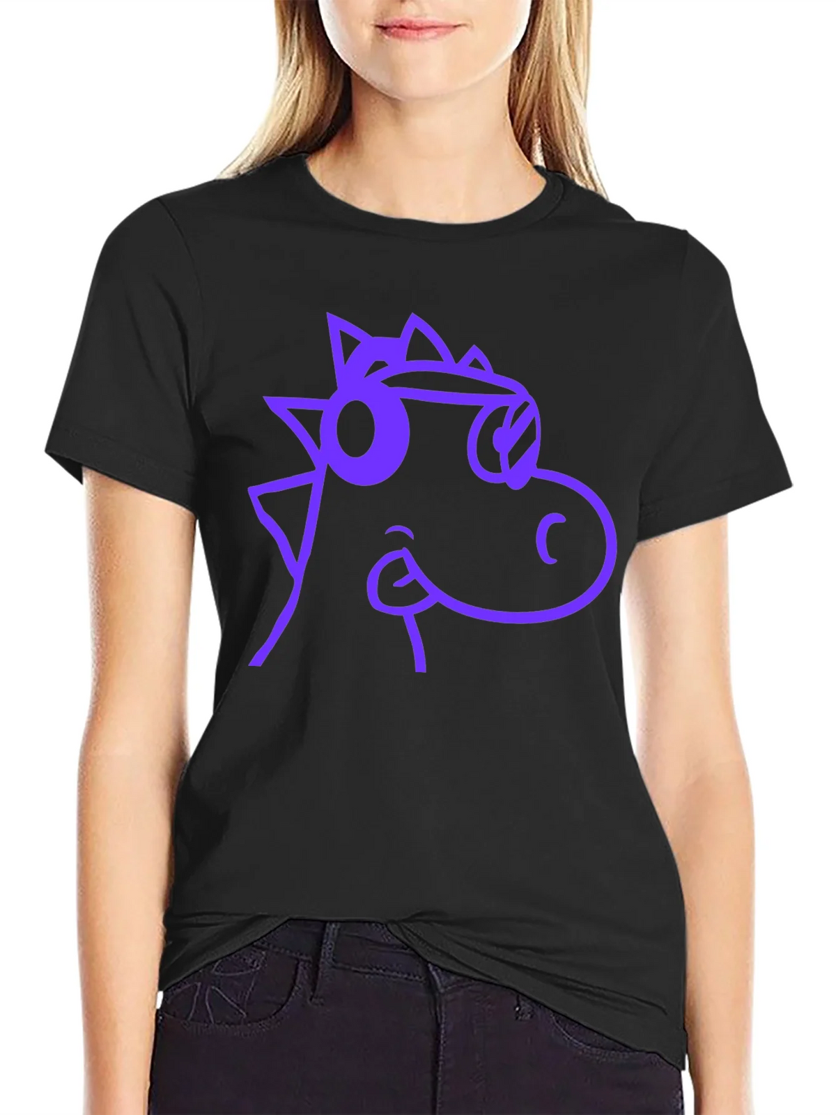 Cool Dino Graphic Tee - Casual Black T-Shirt product image 2