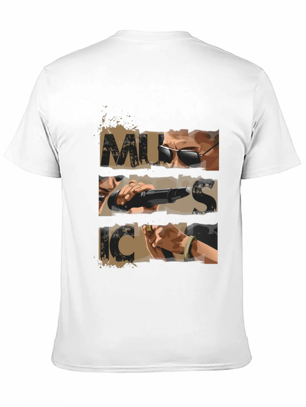 Music Graphic Print Mens Black T-shirt product image 7
