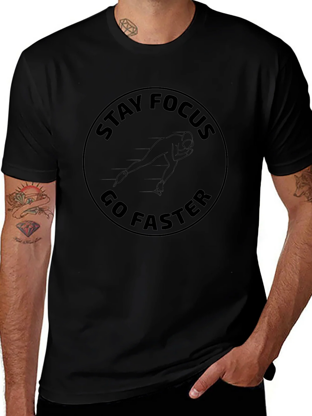 Stay Focus Go Faster Black T-Shirt product image 1