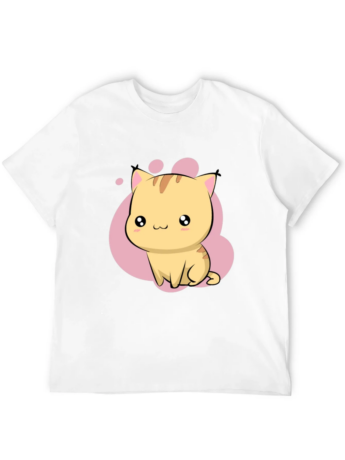 Cute Kawaii Cat Graphic Black T-Shirt product image 11