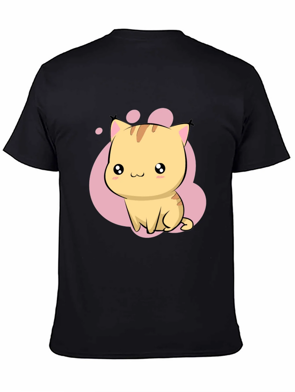 Cute Kawaii Cat Graphic Black T-Shirt product image 4