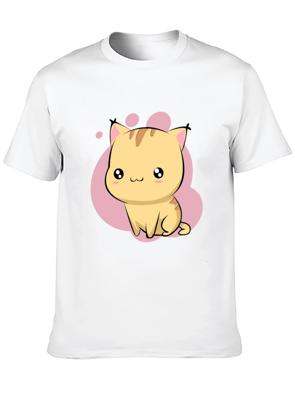 Cute Kawaii Cat Graphic Black T-Shirt product image 9