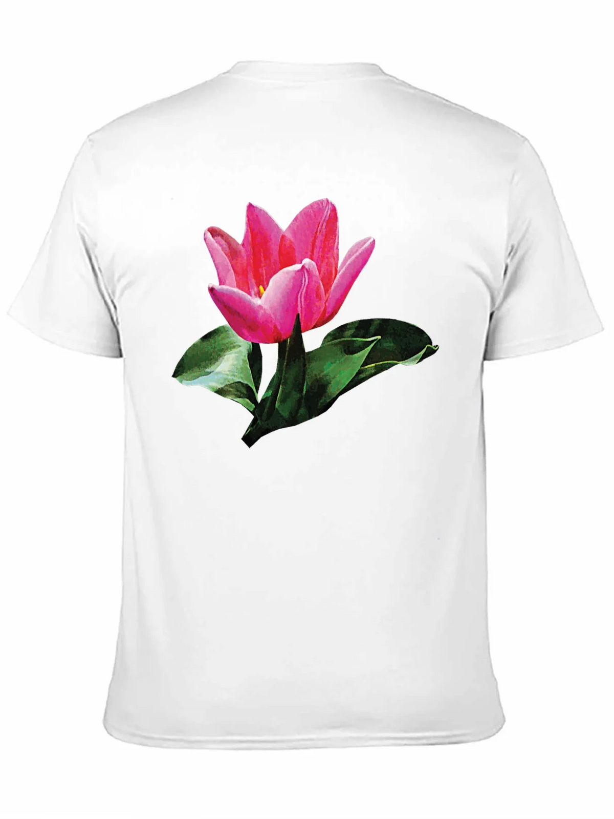 Pink Tulip Graphic Print Black T-Shirt product image 10
