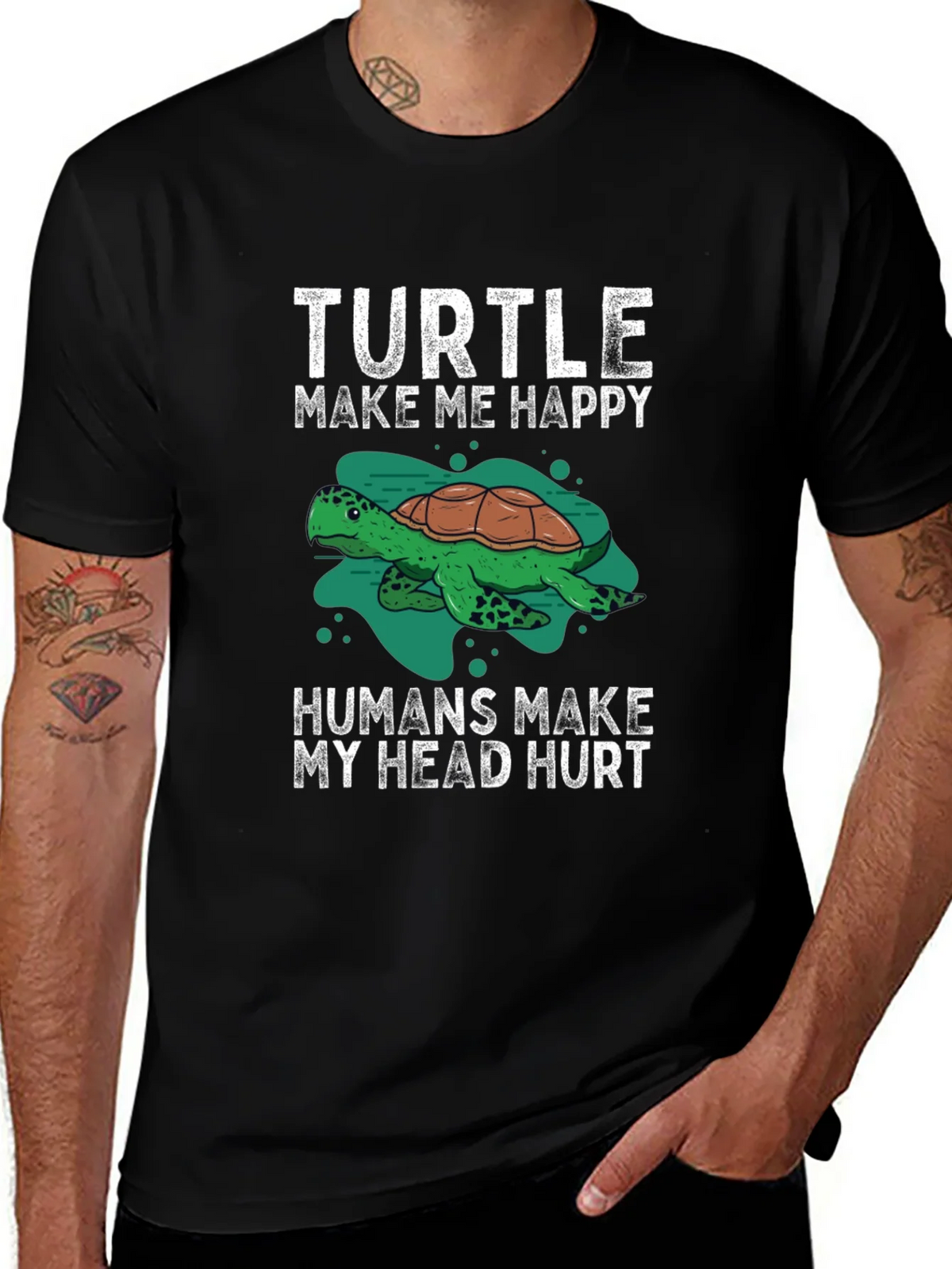 Turtle Make Me Happy Graphic T-Shirt product image 1