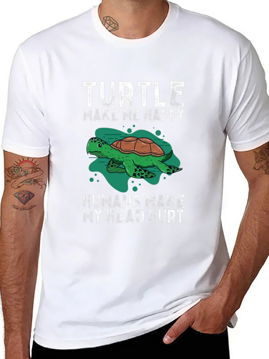 Turtle Make Me Happy Graphic T-Shirt product image 7