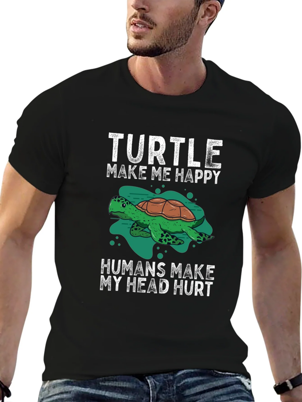Turtle Make Me Happy Graphic T-Shirt product image 6