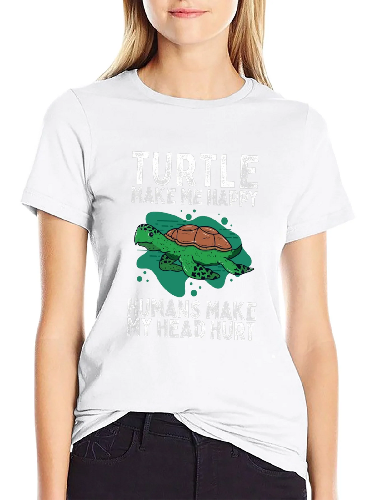 Turtle Make Me Happy Graphic T-Shirt product image 8