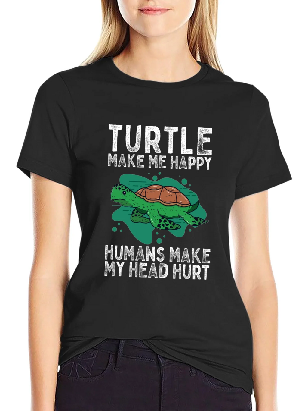 Turtle Make Me Happy Graphic T-Shirt product image 2