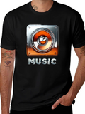 Music Graphic Tee - Black T-Shirt with Speaker Design product image 1