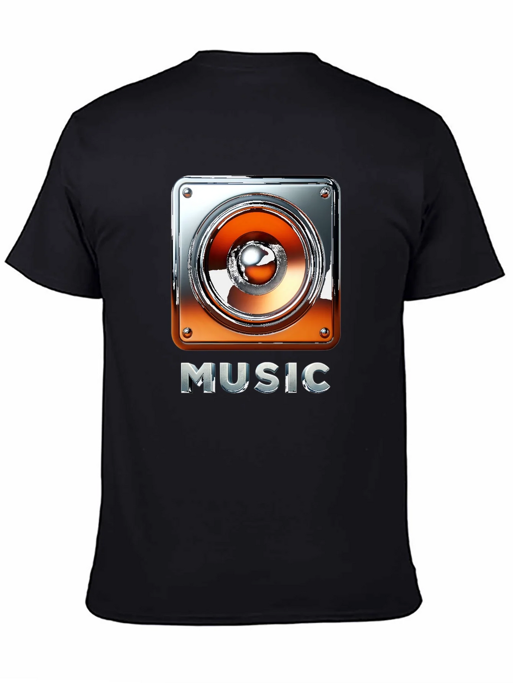 Music Graphic Tee - Black T-Shirt with Speaker Design product image 4