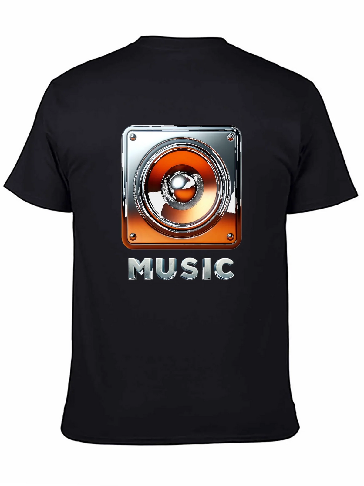 Music Graphic Tee - Black T-Shirt with Speaker Design product image 4