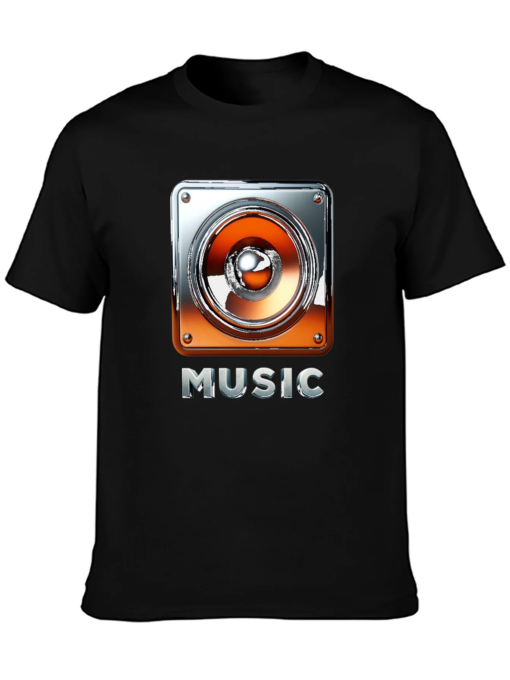 Music Graphic Tee - Black T-Shirt with Speaker Design product image 3