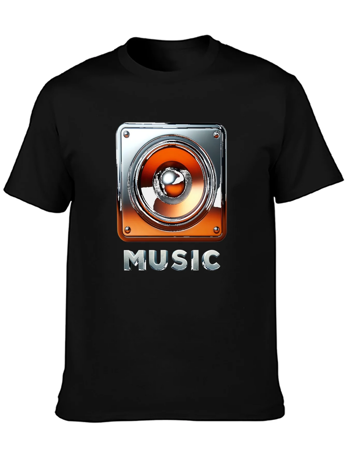Music Graphic Tee - Black T-Shirt with Speaker Design product image 3