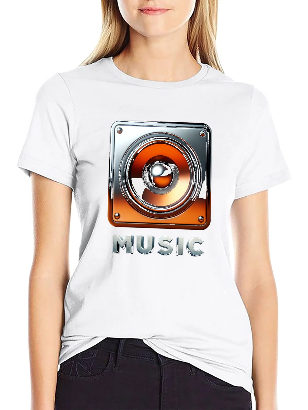 Music Graphic Tee - Black T-Shirt with Speaker Design product image 8