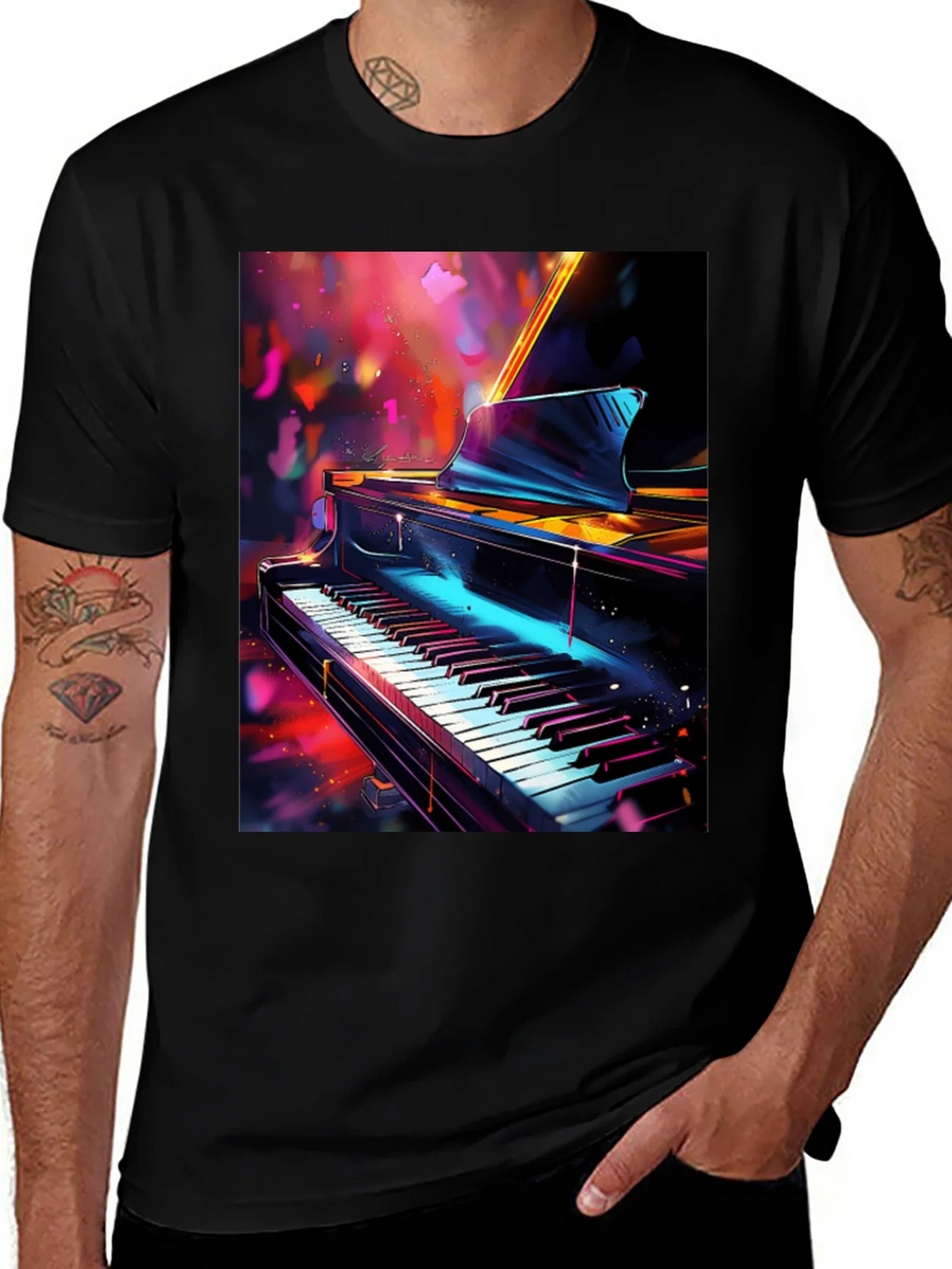 Piano Art Graphic T-Shirt - Music Lover Tee product image 1