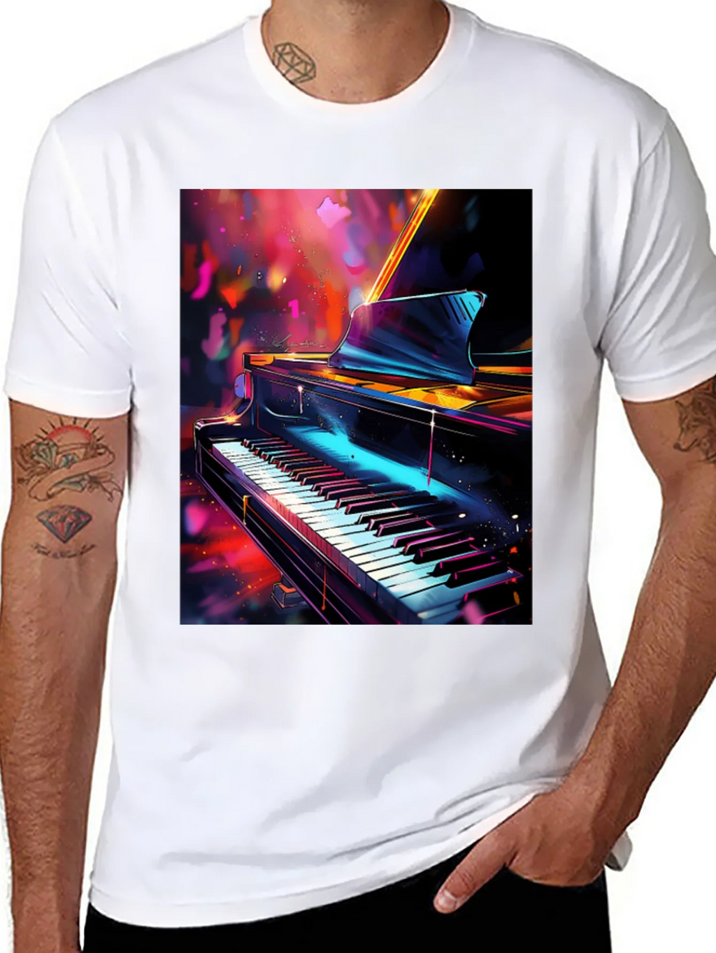 Piano Art Graphic T-Shirt - Music Lover Tee product image 7