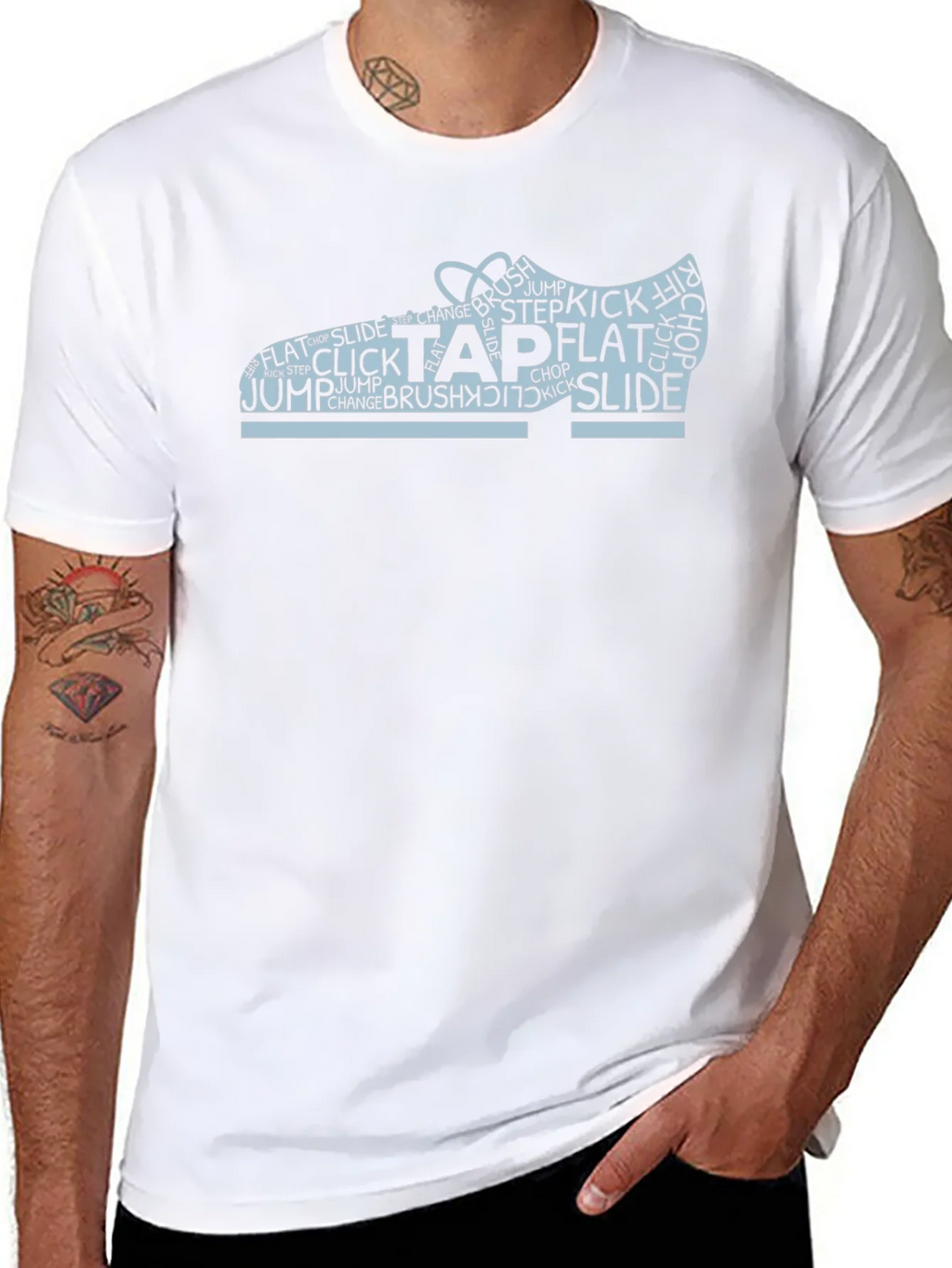Tap Dance Shoe Word Art Black T-Shirt