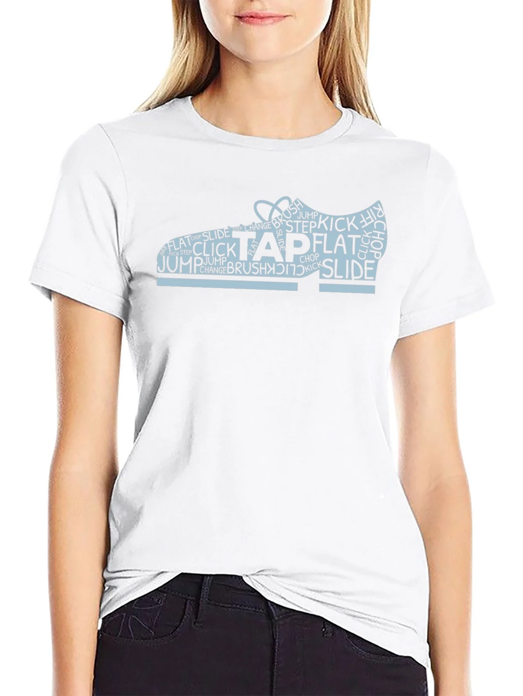 Tap Dance Shoe Word Art Black T-Shirt