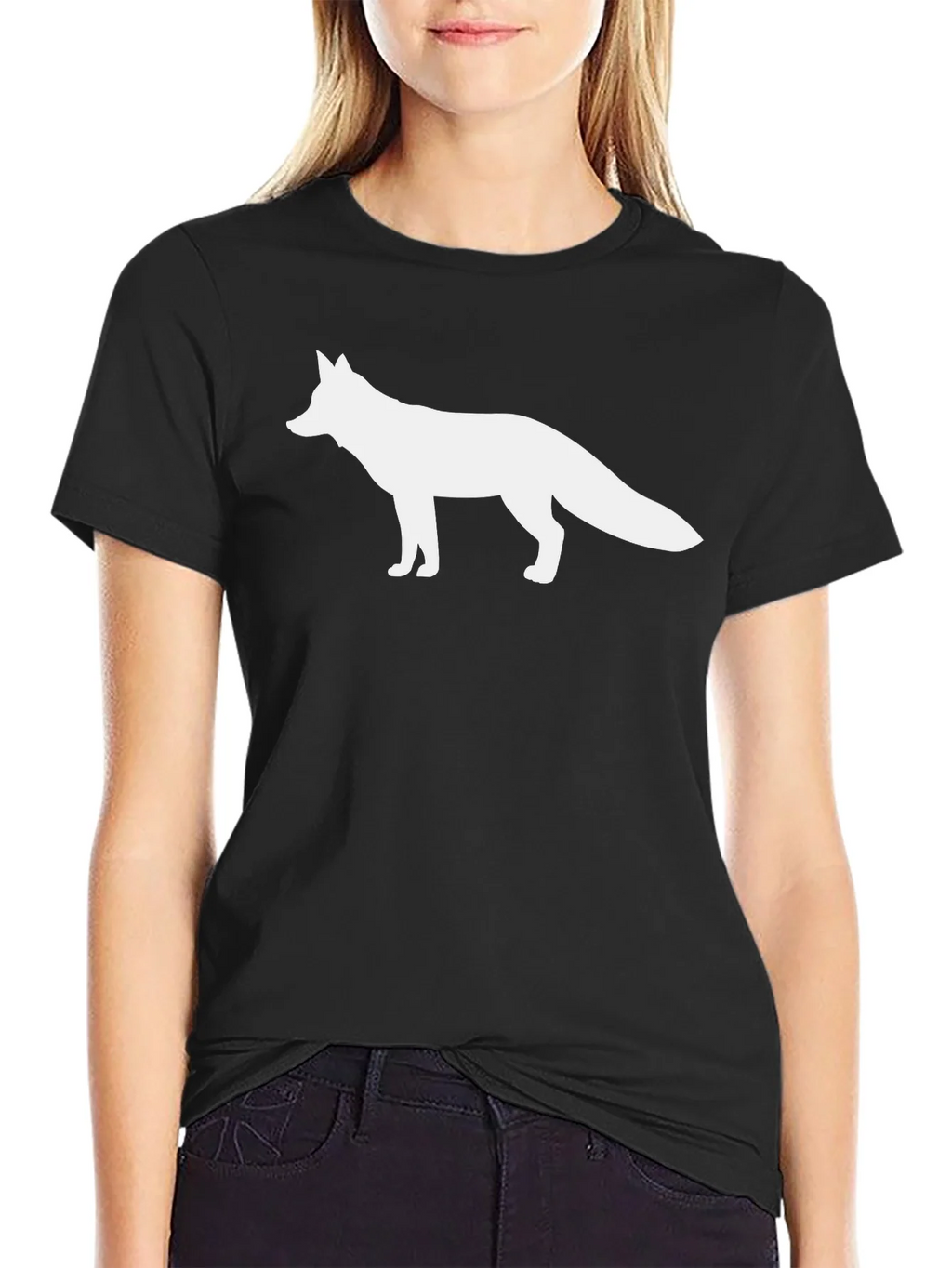 Fox Graphic Black T-Shirt - Classic Crew Neck product image 2