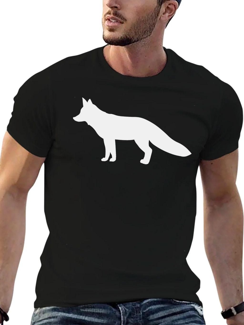 Fox Graphic Black T-Shirt - Classic Crew Neck product image 6