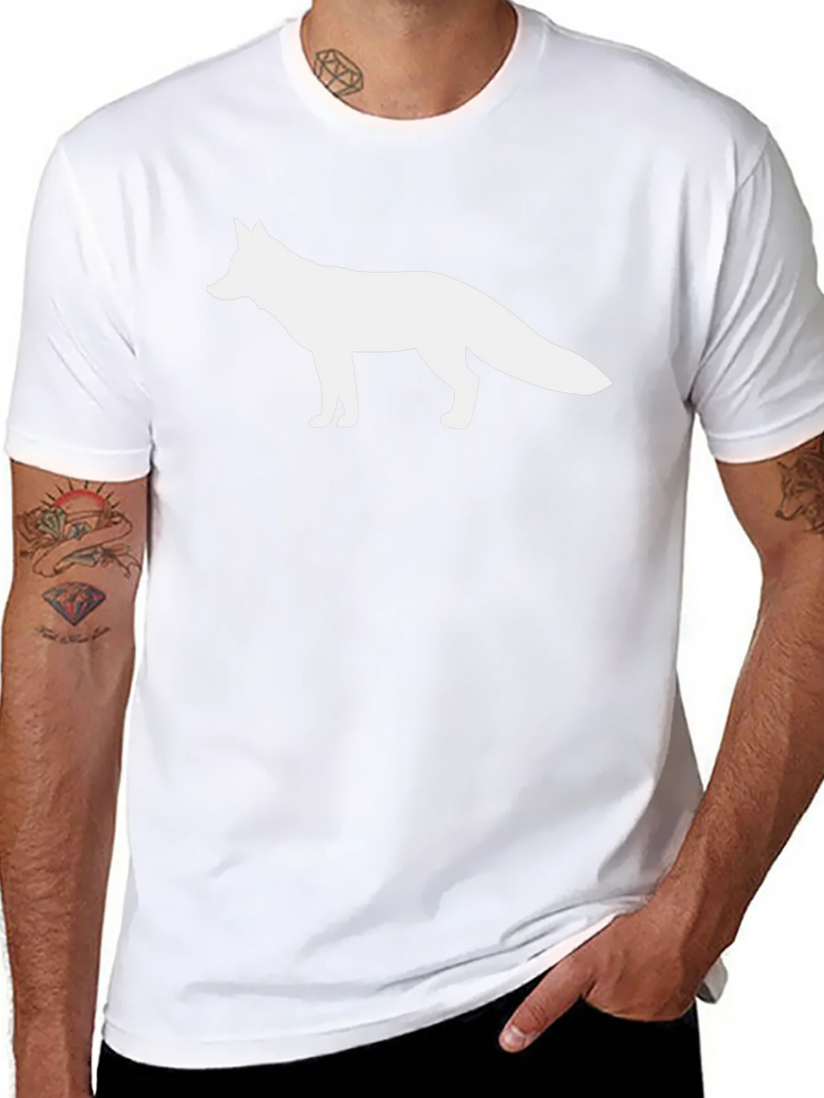 Fox Graphic Black T-Shirt - Classic Crew Neck product image 7