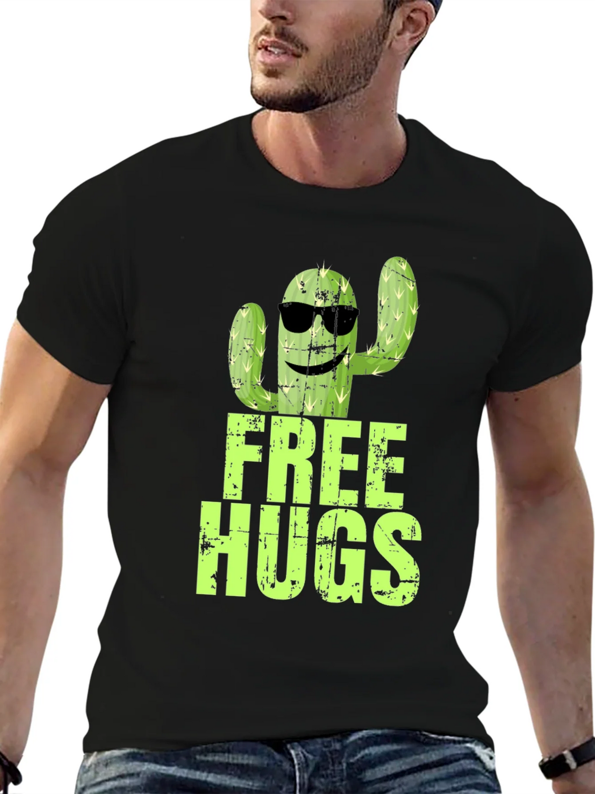Free Hugs Cactus Graphic T-Shirt product image 6