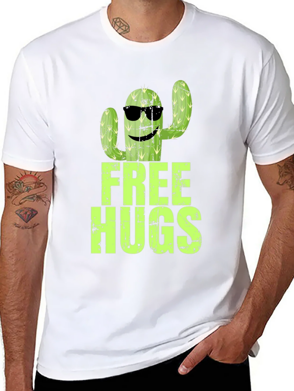 Free Hugs Cactus Graphic T-Shirt product image 7