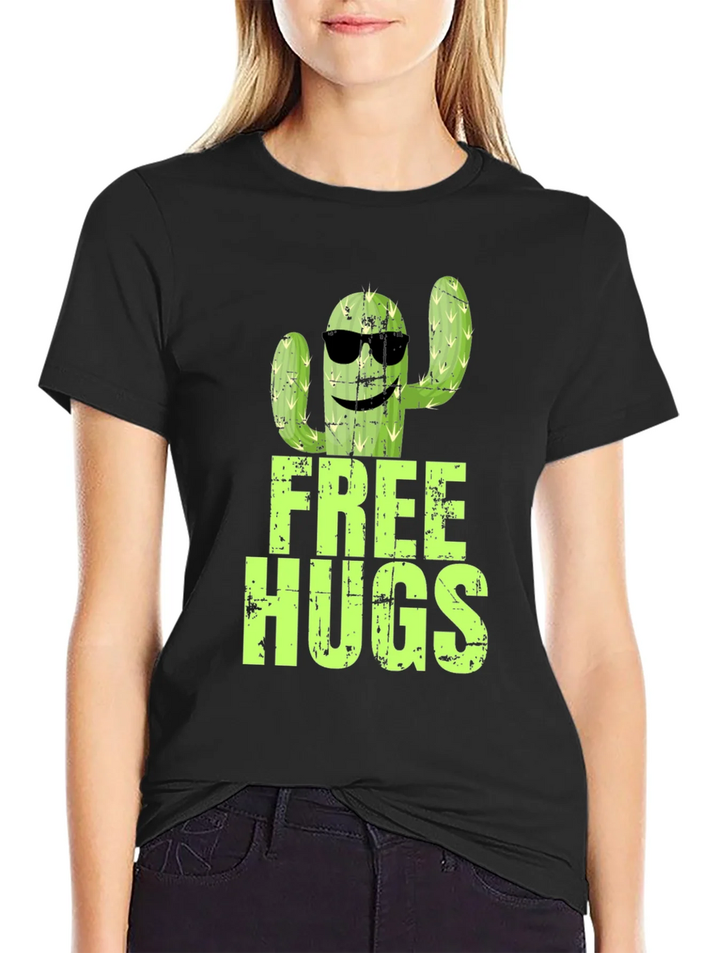 Free Hugs Cactus Graphic T-Shirt product image 2