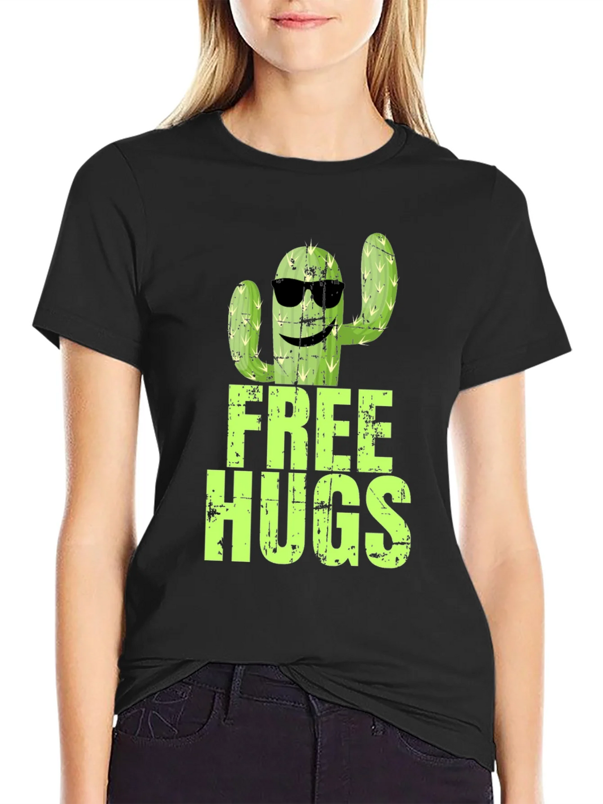 Free Hugs Cactus Graphic T-Shirt product image 2