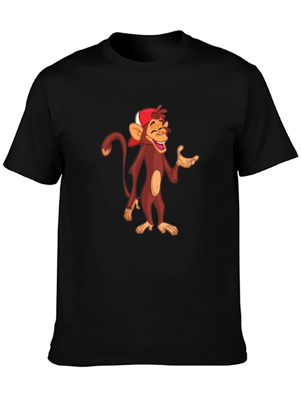Cartoon Monkey Graphic T-Shirt - Casual Black Tee product image 3