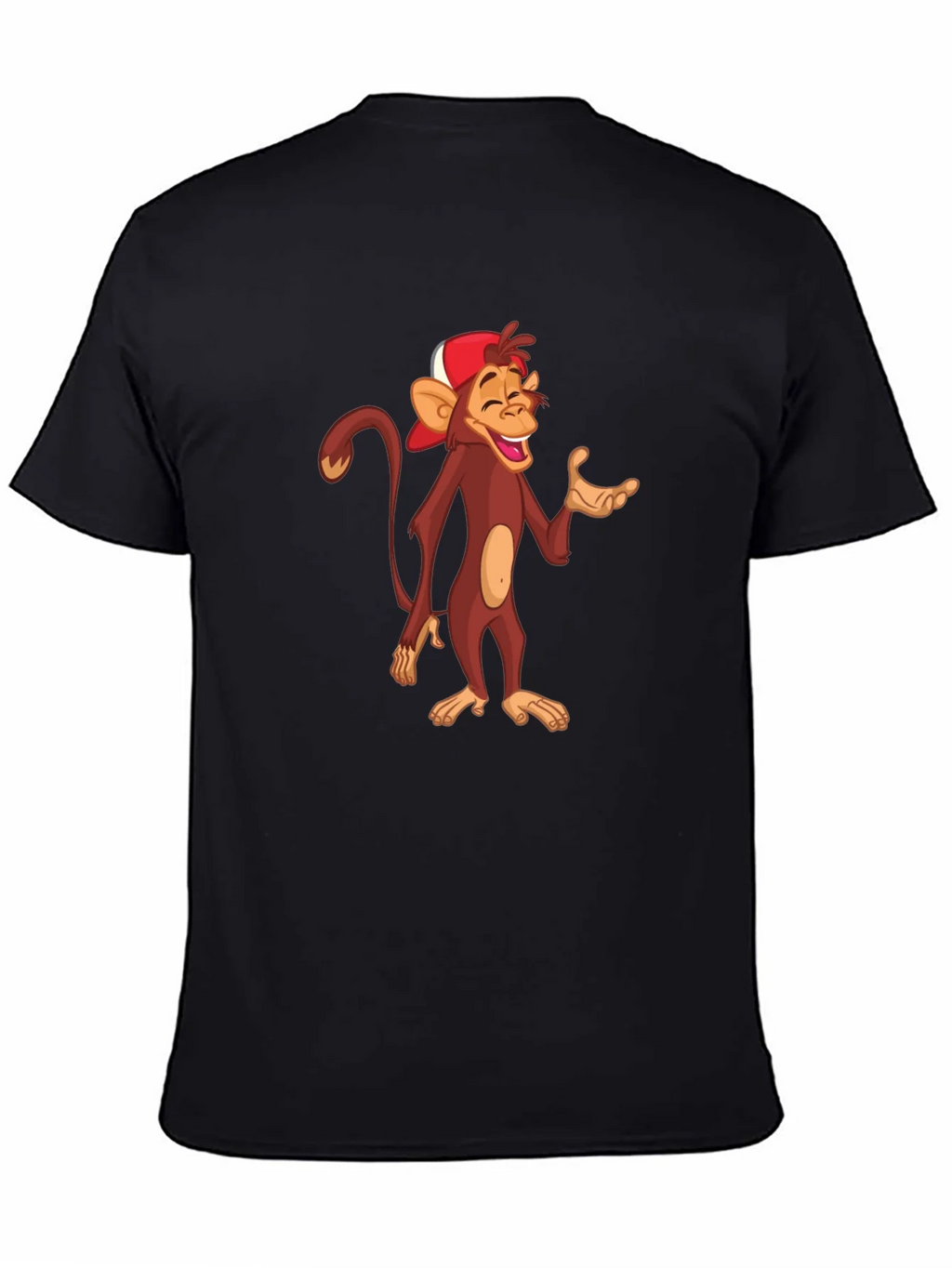 Cartoon Monkey Graphic T-Shirt - Casual Black Tee product image 4