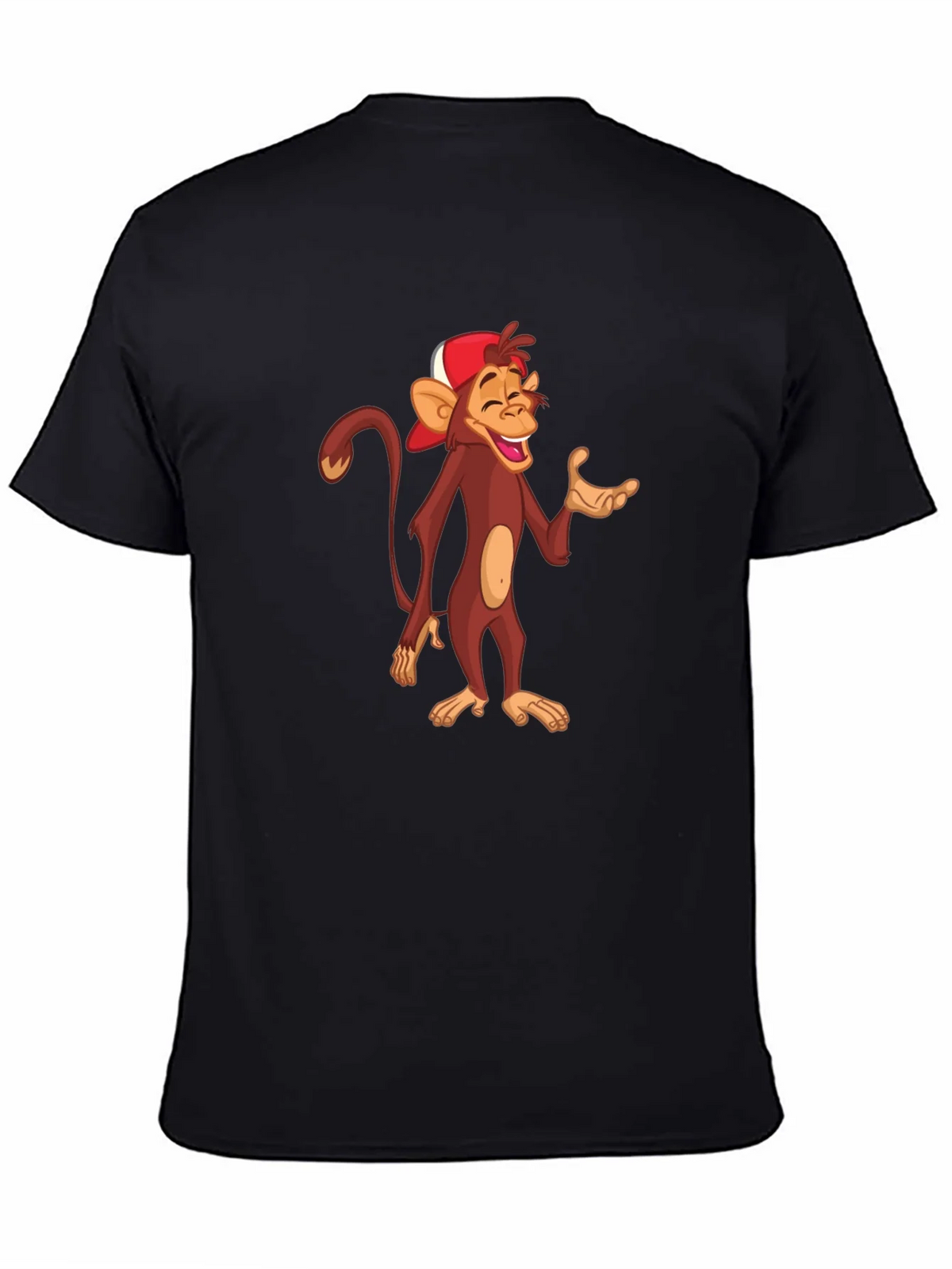 Cartoon Monkey Graphic T-Shirt - Casual Black Tee product image 4