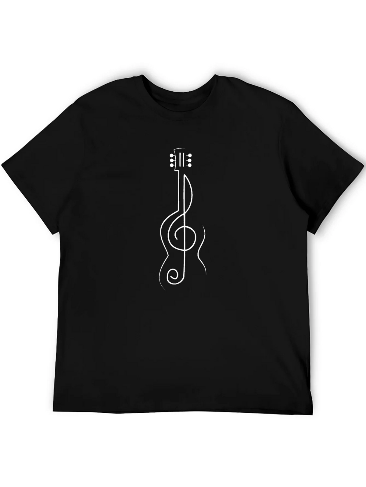 Guitar Clef Music Shirt - Black Crewneck Tee product image 5
