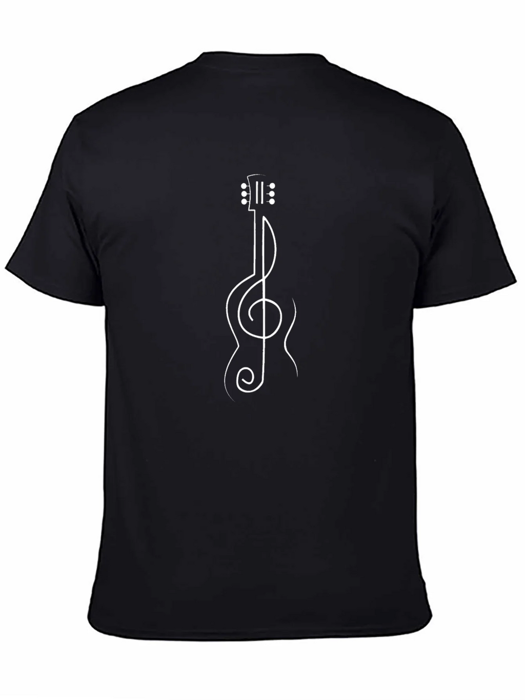 Guitar Clef Music Shirt - Black Crewneck Tee product image 4